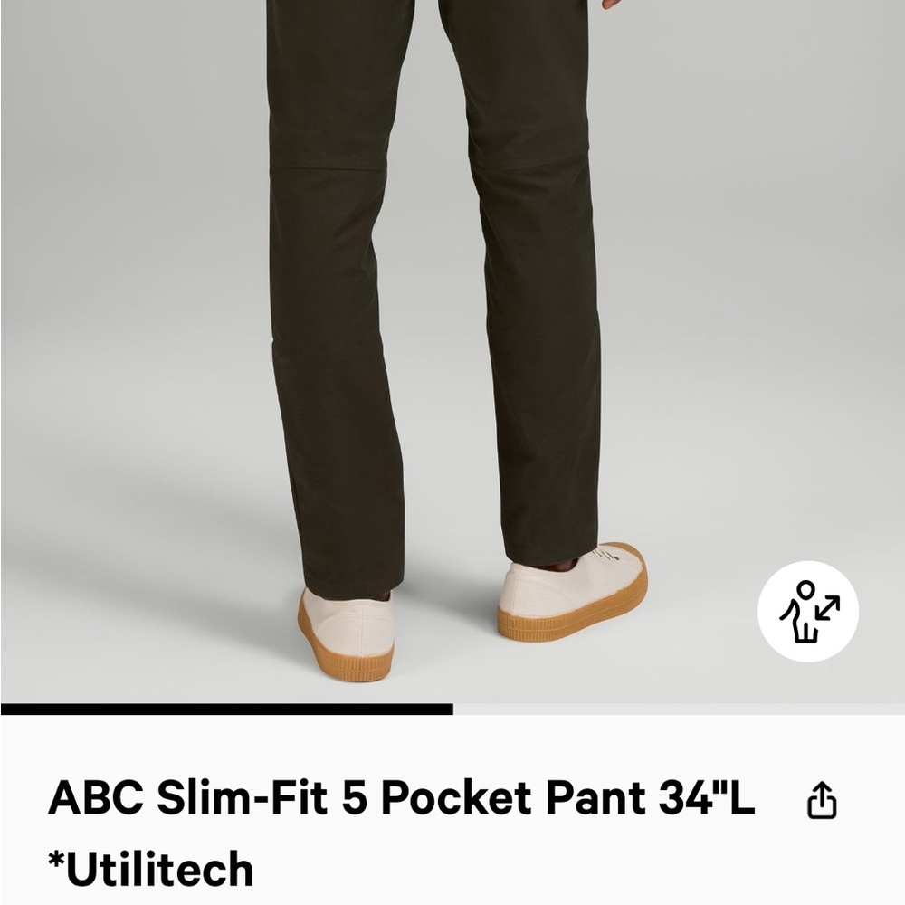 ABC slim fit 5 pocket pant 34L utilitech